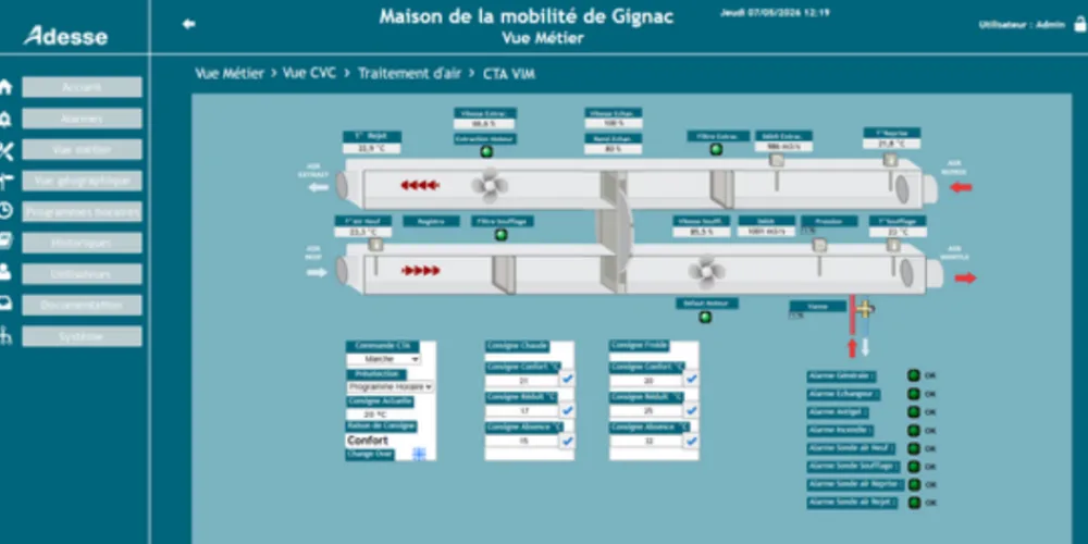 Maison du Tourismes et des Mobilités Gignac Supervision Vue 4 Supervision GTB Maison du Tourismes et des Mobilités Gignac
